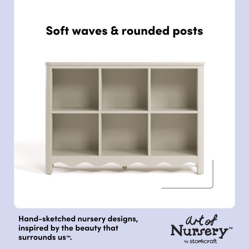 Casablanca 6 Cube Organizer Bookcase, Frosted Oat