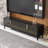 Luxury TV Stand For Tvs Up To 85" with 4-Door Storage Cabinet and Metal Handles, No Assembly Required