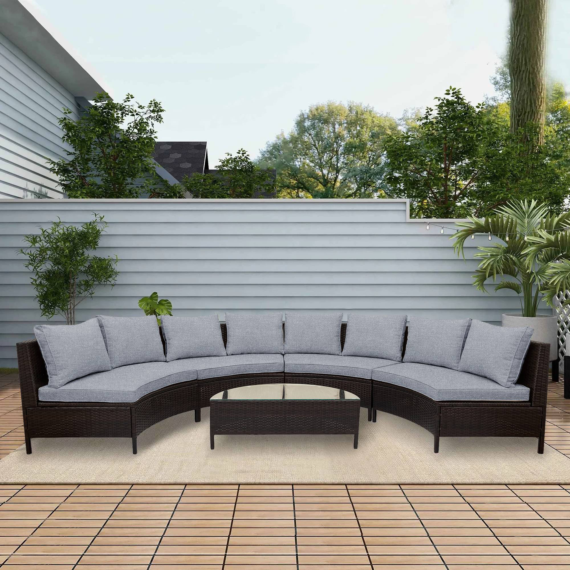 Curved discount outdoor couch