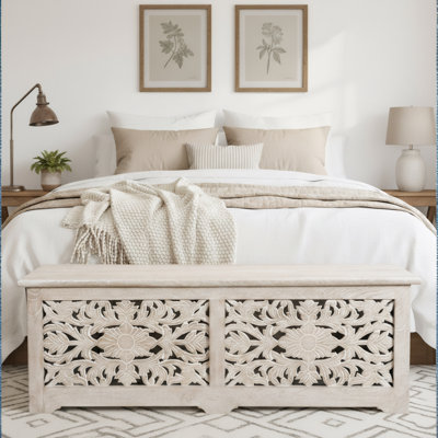Harleen Solid Wood Storage Bench