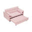 Lit pliant Annalisia en rose - Coussin en éponge à haute élasticité pour plus de confort moderne avec coussins de dossier réglables en bois massif