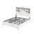 Bilal 51.2" King Size Bed Frame with Storage LED Bookcase Headboard&4 Storage Drawers,Distressed White-169725855-184046698