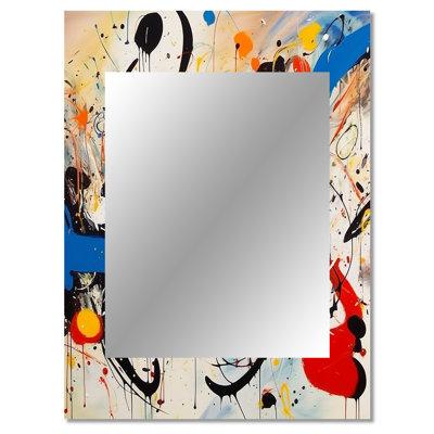 All That Jazz Colorful Joy III - Abstract Collages Large Wall Mirror, Modern Unique Mirror, Printed Metal Art