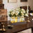 3 Pcs Mason Jar Centerpiece Table Decorations Fake Flowers Artificial Blue Flowers Rustic Spring Centerpieces Decor with Wood Tray and Light Table Decorations for Home Kitchen Living Room-1986237095