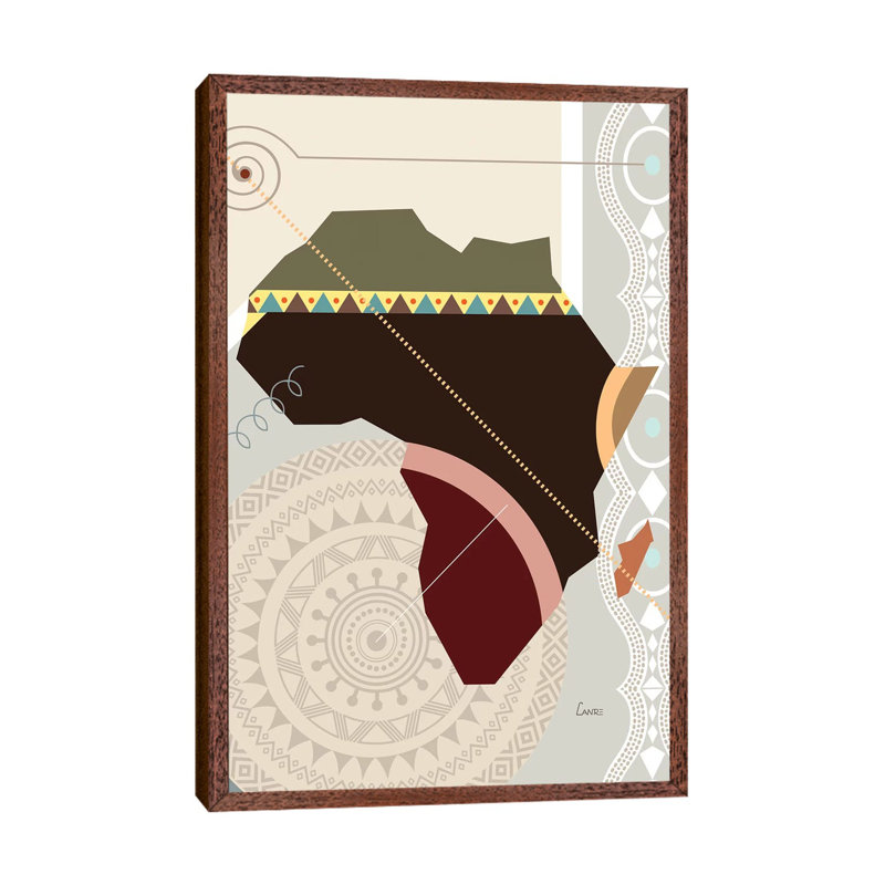 Afroville - Print on Canvas, Classic Brown Wood Floater Framed, 66.04cm H x 45.72cm W x 3.81cm D