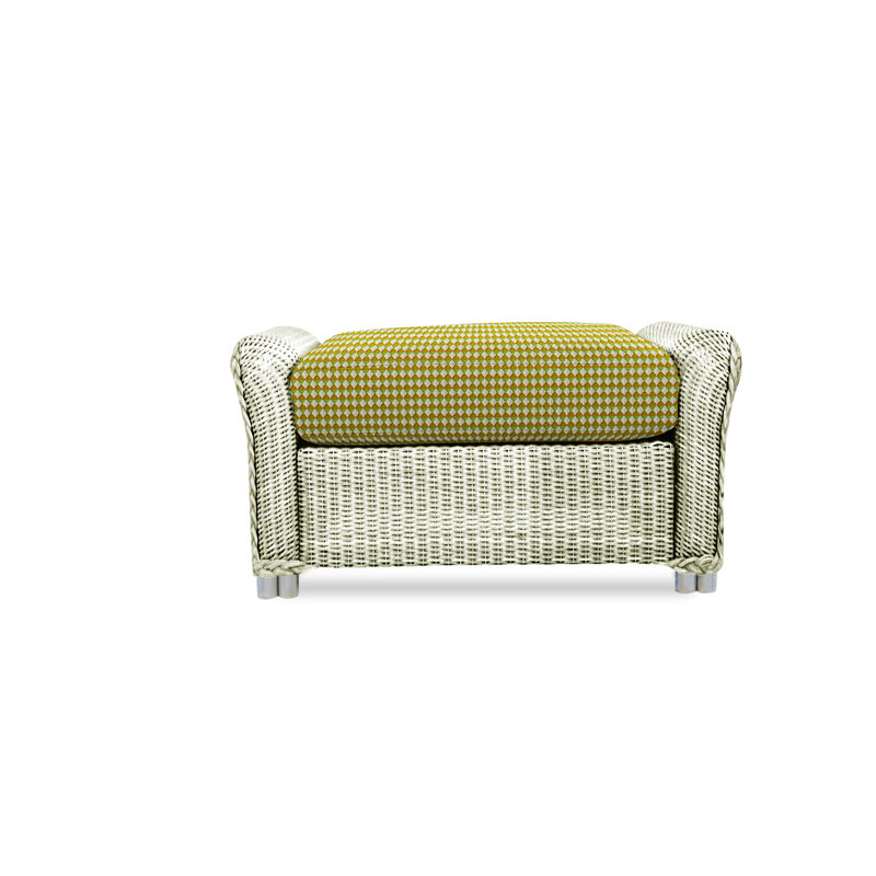 Reflections Outdoor Ottoman, Ivory, Friendly Flax