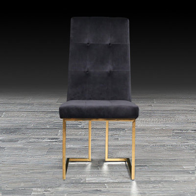 19'' H Velvet Upholstered Side Chair