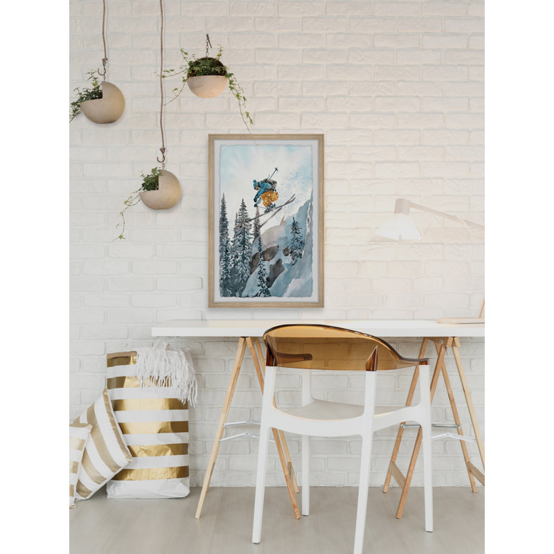 «Vertical Ski Drop», peinture sur toile encadrée, H 36 po x l 24 po x P 1,5 po