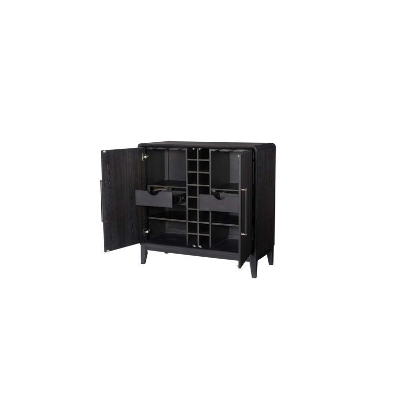 Bar Peppercorn avec support à vin et tablettes réglables pour le divertissement et le rangement de la maison moderne