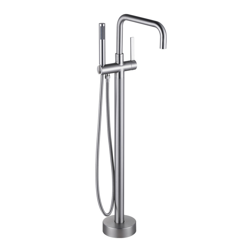 Single-handle Freestanding Tub Faucet With Hand Shower In.brushed Nickel, Brushed Nickel