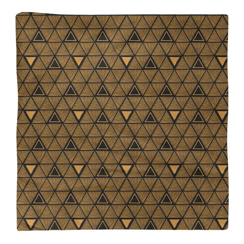 Serviette de table en coton à triangles dessinés à la main, Orangé, H 0,1 po x l 10 po x P 10 po