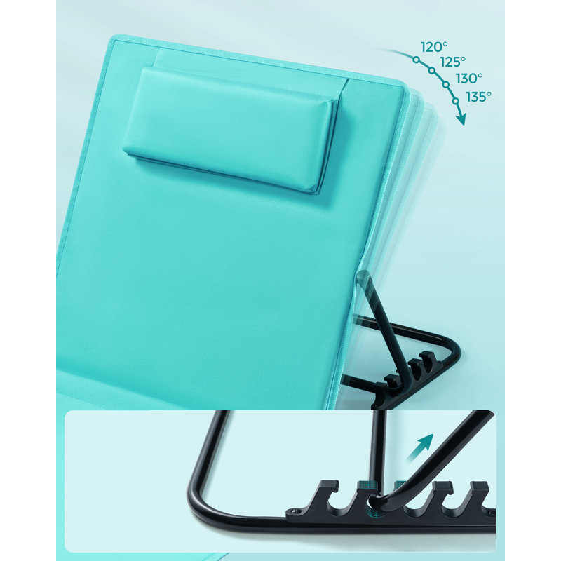 Caite Folding Beach Chair, Lake Blue