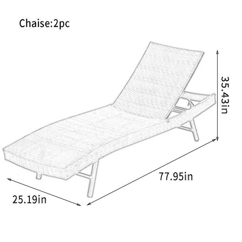 Ofelija Outdoor Wicker Chaise Lounge