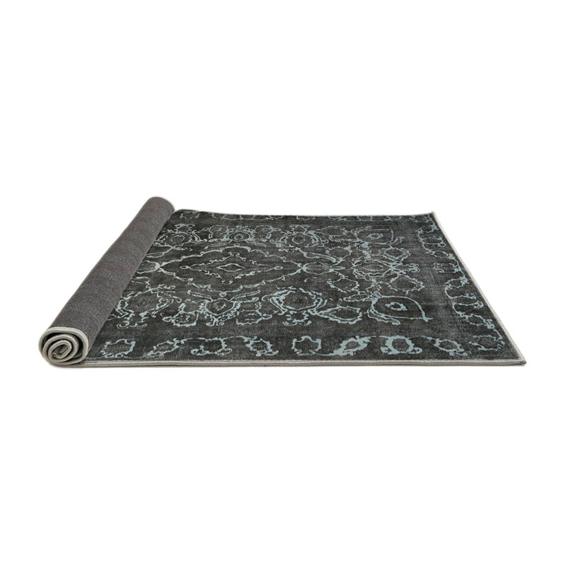 Tapis oriental bleu sarcelle, Rond 8 pi