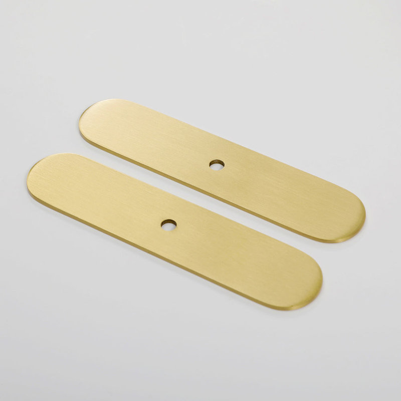 Contre-plaque ovale en laiton brossé (paquet de 10), H 4,3 po x l 1 po x P 0,09 po