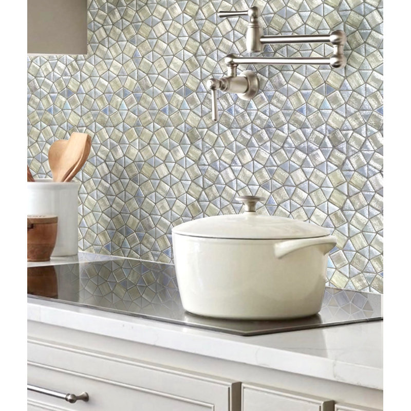 10.8"X10.8" Kaleidoscope Glass Mosaic Tile