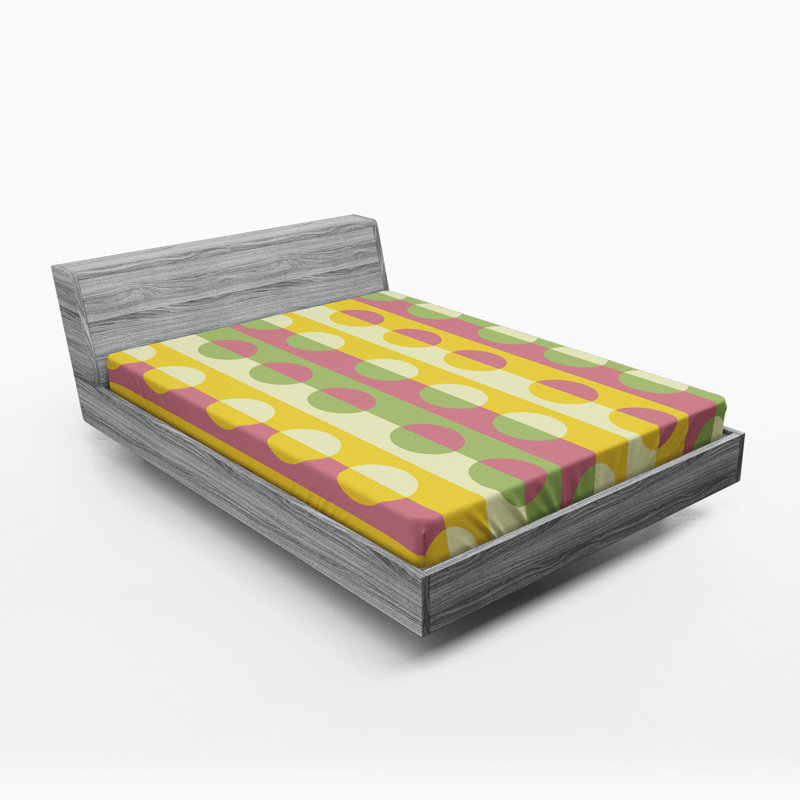 Microfiber Geometric Fitted Sheet, Full Fitted Sheet