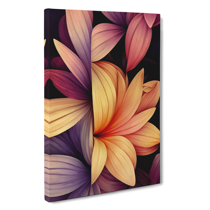The Adventurous Flowers - Wall Art, Wrapped Canvas, 50cm H x 35cm W, No Matte
