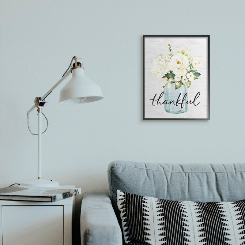 «Simple Thankful Expression», impression d'art graphique, Giclée encadrée noir minuit, H 20 po x l 16 po x P 1,5 po