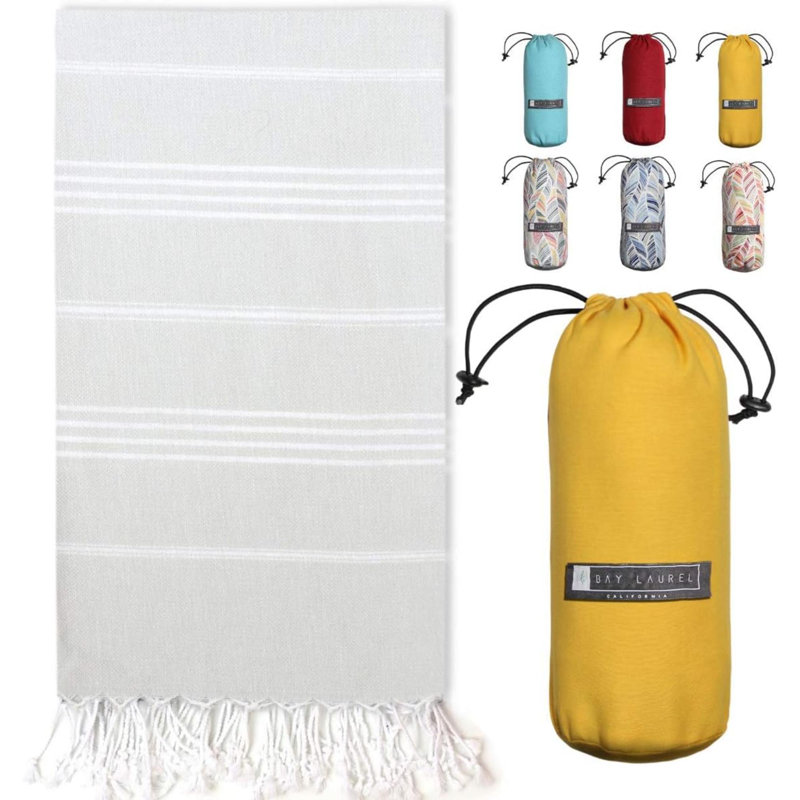 Serviette de plage turque en coton, Gris
