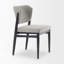 Ensemble de deux chaises de salle à manger en tissu gris et noir et bois massif