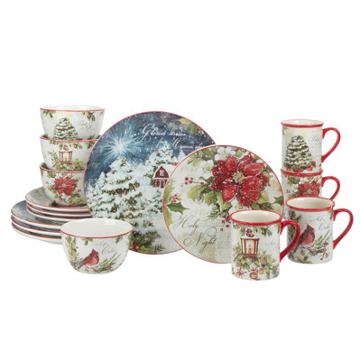 Silent Night 16Pc Dinnerware Set