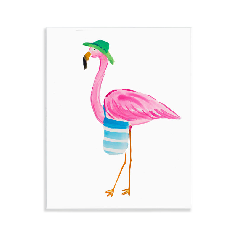 «Flamingo with Beach Tote» par Julie DeRice