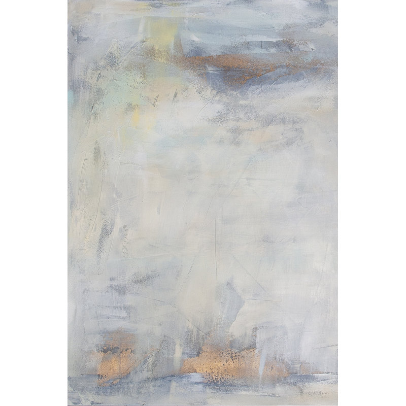 White Blush I, peinture sur toile, H 12 po x l 8 po