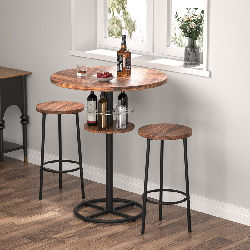 2 - Person Pedestal Dining Set, Brown