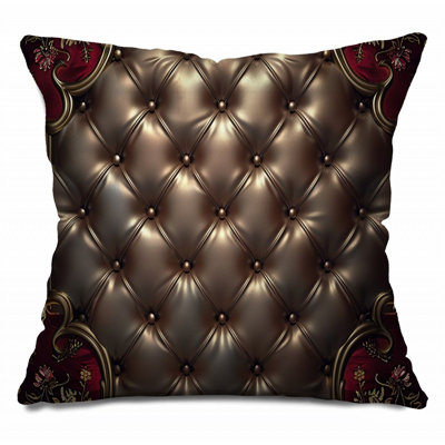 Coussin en cuir touffeté réversible