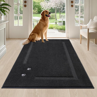 "Dog Door Mat - Absorbent, Non-Slip, Washable Mud Trapper Rug for Indoor Entryways & Muddy Paws"