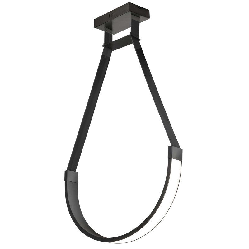 Luminaire suspendu à 1 lumière Carlheinz, H 13,75 po x l 24 po x P 2,5 po, Noir mat