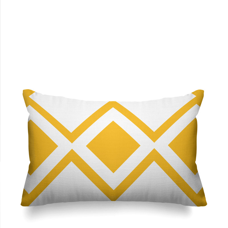 Coussin décoratif intérieur / extérieur Halsey Loop, Jaune
