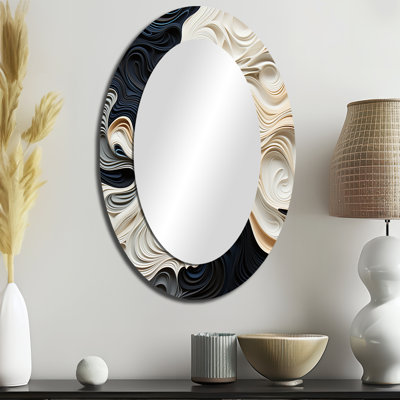Miroir mural noir et blanc éclectique moderne