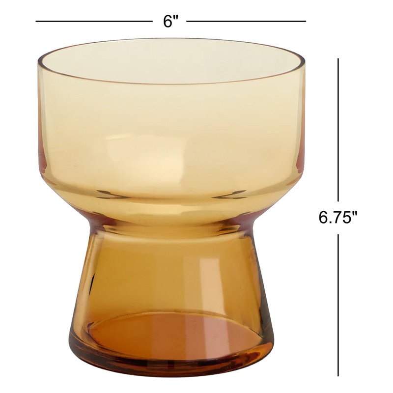 Vase de table en verre, H 6,75 po x l 6 po x P 6 po