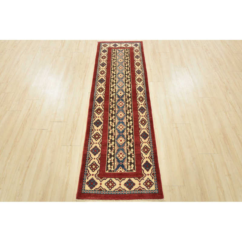 Tapis de couloir rouge en laine 2 pi 4 po x 7 pi 4 po Munisa One-of-a-Kind Munisa