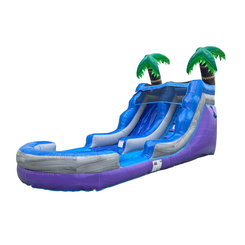 Glissade d'eau gonflable tropicale 22 pi avec piscine pour enfants et adultes, avec souffleur