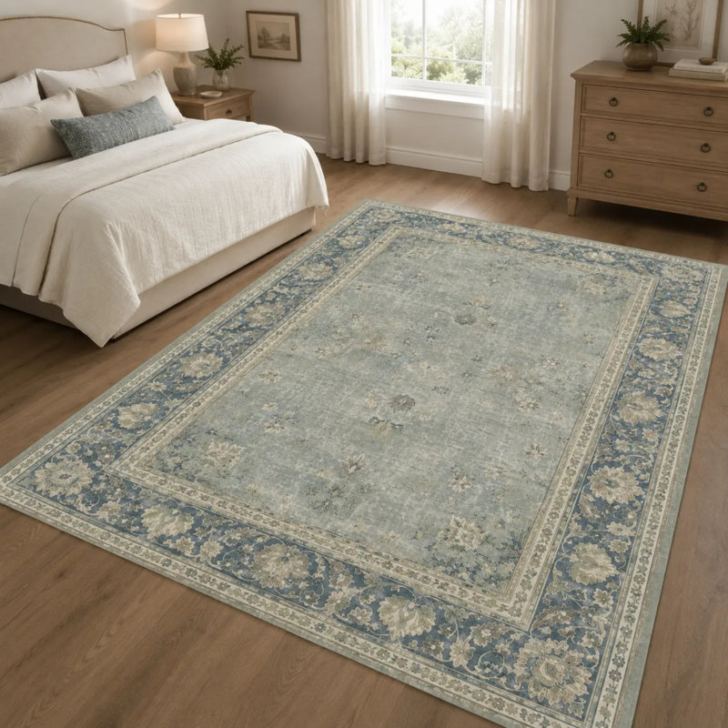 Tapis de couloir bleu clair clair, Rectangle 11'6" x 5'3"