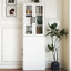 Armoire de rangement H 70,87 po avec 4 tablettes coulissantes et 2 portes vitrées - Armoire garde-manger multifonctionnelle moderne pour la cuisine, le salon ou la salle à manger-915705589