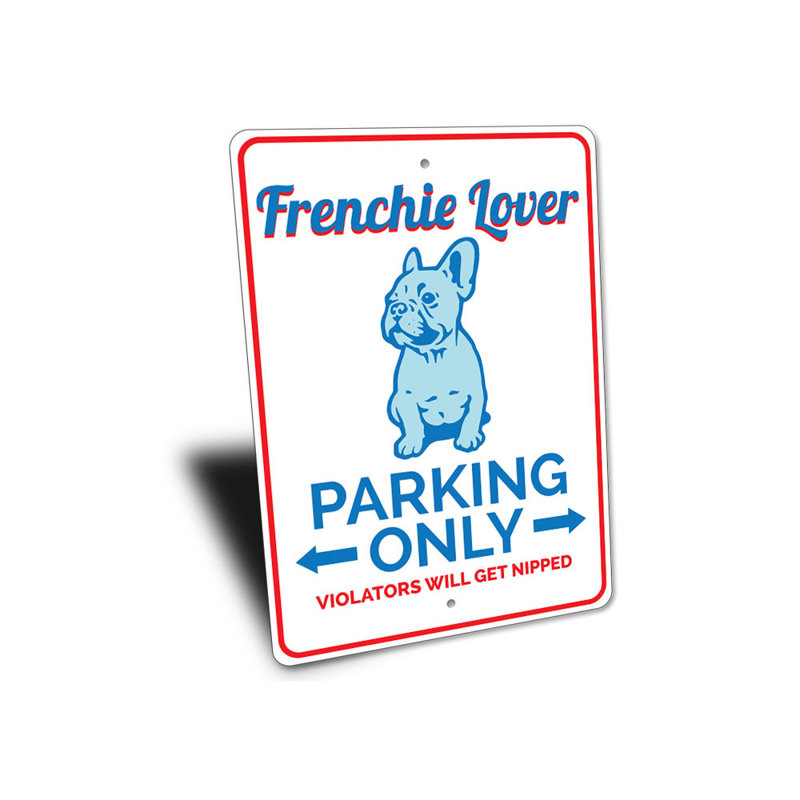 Enseigne en aluminium Frenchie, H 18 po x l 12 po x P 0,06 po