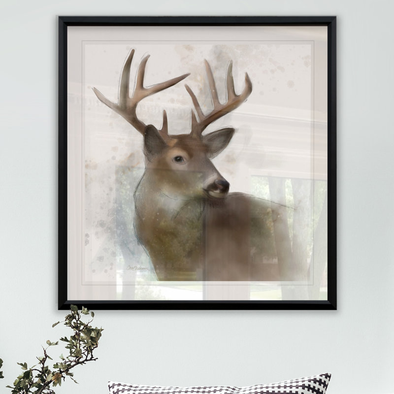 « rainsoft cerf », impression encadrée, H 30,5 po x l 30,5 po x P 1,5 po