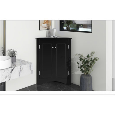 Armoire de rangement triangulaire, peu encombrante et élégante pour l'organisation de la salle de bain et de la cuisine