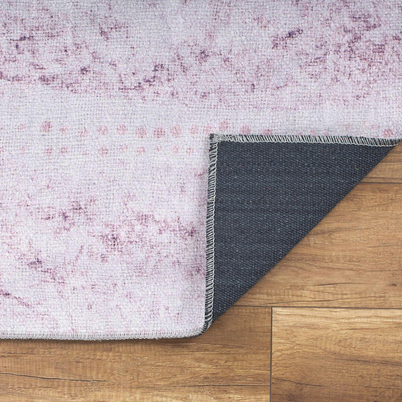 Tapis lavable en machine Premium, 4,6 x 6,2 pieds, 100% polyester, 1850 g / m² | Hauteur des poils: 0,2 po | Poly-coton écologique recyclé | Parfait pour le salon, la chambre à coucher et les endroits très passants