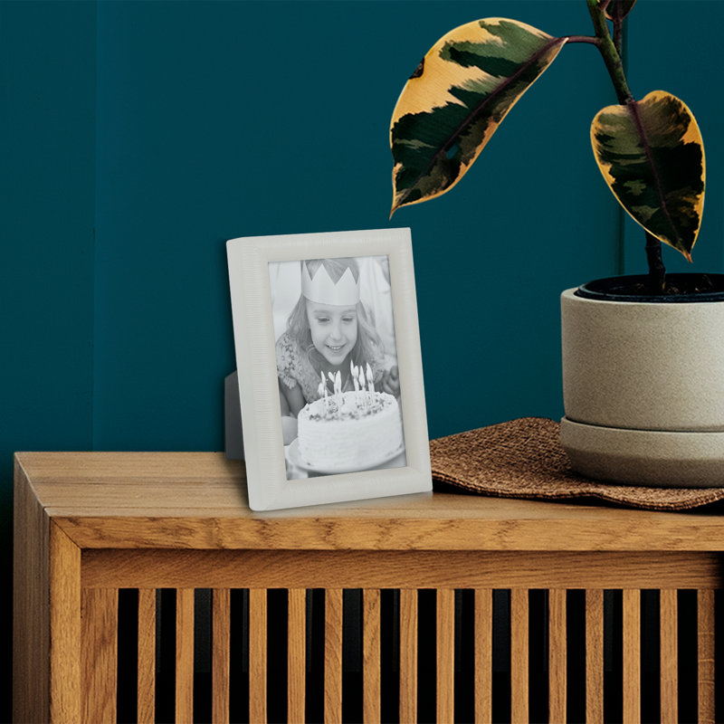 Wood Picture Frame with Mat, Beige, 4" x 6", 5" x 7"