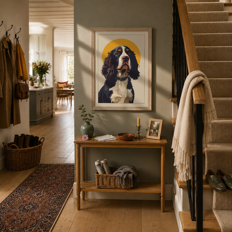 King Charles Spaniel Modern - Print, A1 - 84.1 x 59.4 cm, Oak