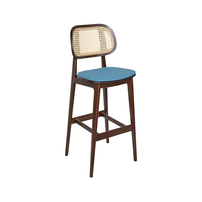 Tabouret 30 "Emma Cane, Brun, Bleu Maya