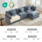 Shamilla U-Shaped Modular Sectional Sofa with 2 Ottomans – Soft Chenille Upholstery & Reversible Design-604725686-604438386