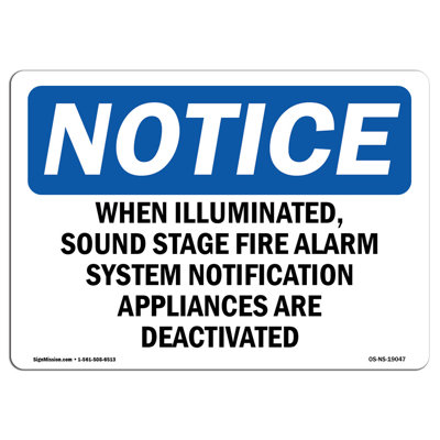 Signe de l'alarme de feu «When Illuminated Sound Stage»