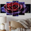 Ensemble de décorations murales rouges et mauves avec gouttes de pluie - roses