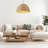 22.5 Inch Wide Retro Lantern Pendant Lamp With Natural Rattan Shade